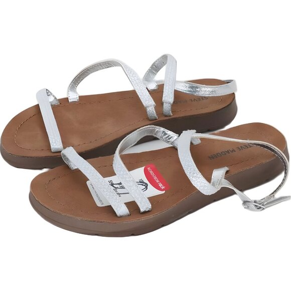 Steve Madden Big Girls Rhinestone Strappy Sandals Size 2 - Picture 2 of 6